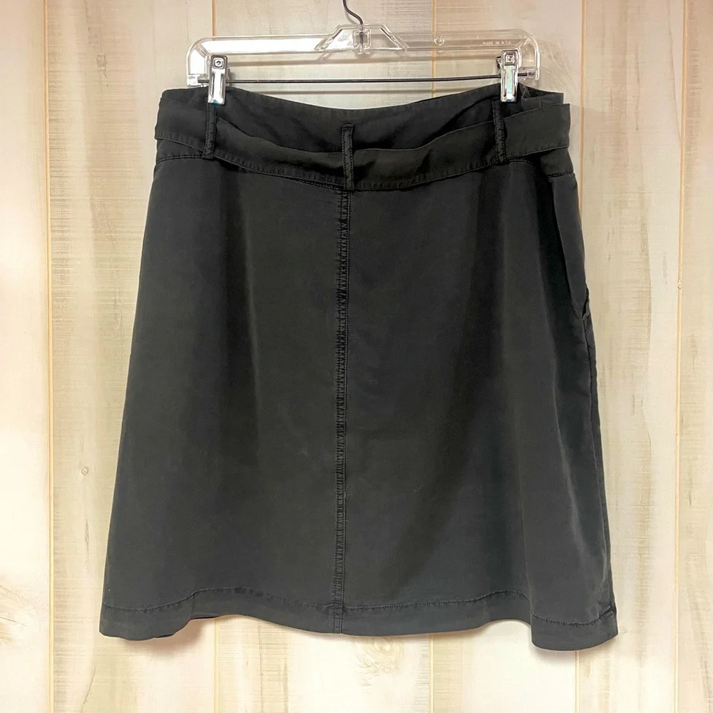 NWT Oxmo Dark Gray Balucci Tie Button Skirt With Picket Sz 42 - Picture 2 of 8